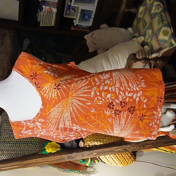 Basic Editions Women's Cotton XXL Pink Hawaiian Print Tank Top - Picture 6 of 12